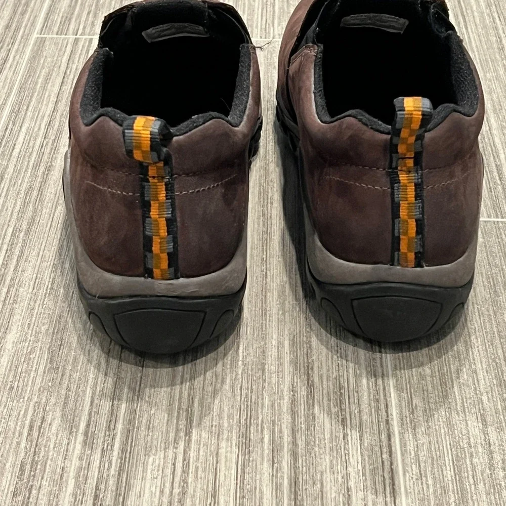 Merrell Leather Jungle Moc Nubuck Brown Slip‎ On Shoes Men 12 Comfort Outdoor